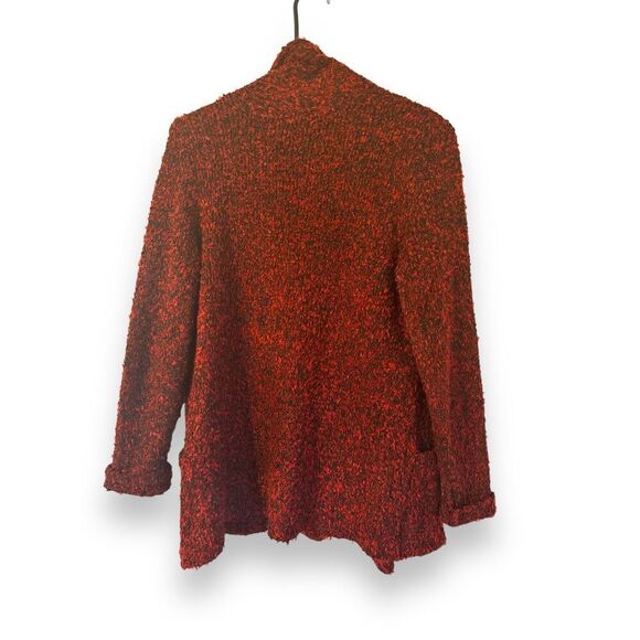 Christopher & Banks Womens Chunky Red Open Front Popcorn Sweater sz M Minimalist - Picture 3 of 4